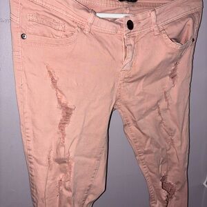 Rue21 Light Peach High-Rise Skinny Jeans